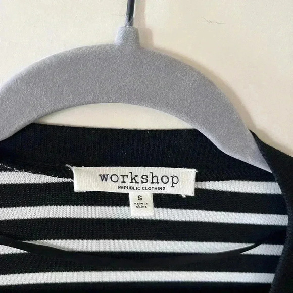 Workshop Black & White Striped Cardigan Women’s size Small - Picture 6 of 13